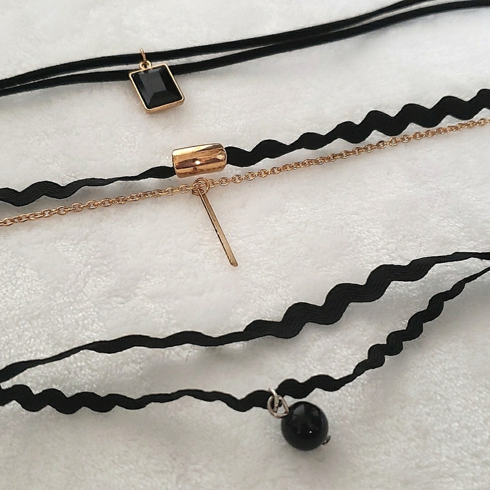 Variety black chokers